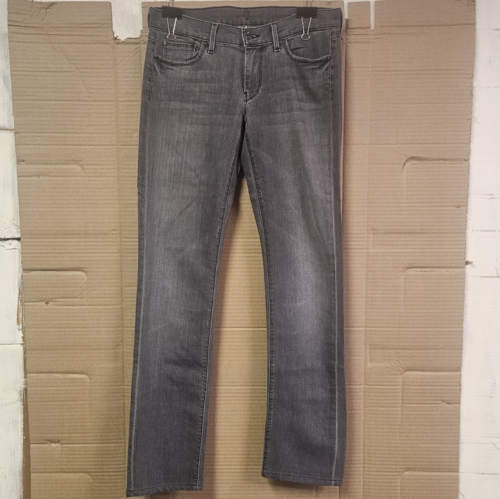 7 For All Mankind Women's Straight Leg Gray Jeans